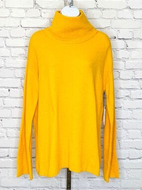 New Something Navy Turtleneck Sweater Orange Slice Size Medium